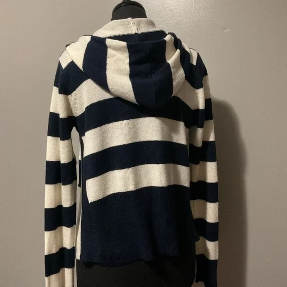 Wet seal Navy and White Striped Women's Sweater - Picture 2 of 3